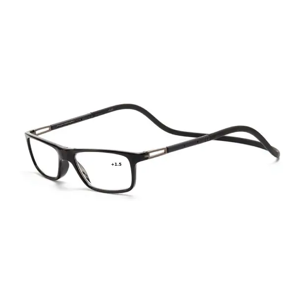 100eyewear Reading Glass Square Black(+2.5)