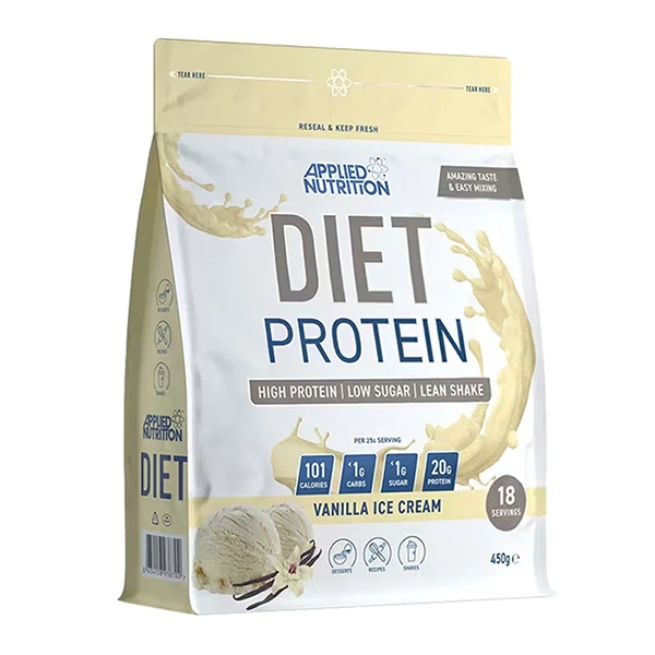 Applied Nutrition Diet Protein Vanilla Ice Cream 450 Gm - Weight Management - Applied Nutrition