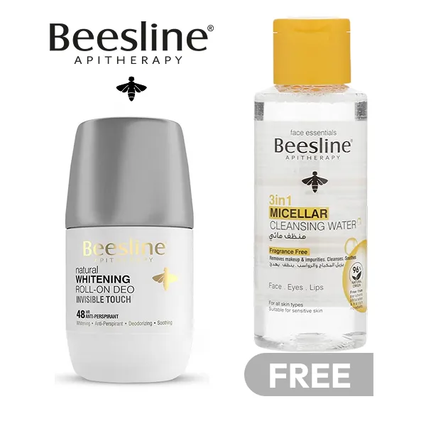 Beesline Whitening Roll on Deo Invisible Touch 50ml + Micellar Water 100ml Free (promo)