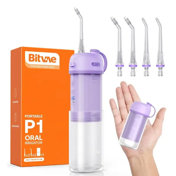 Bitvae P1 Portable Mini Water Flosser Purple + 4pcs Nozzles