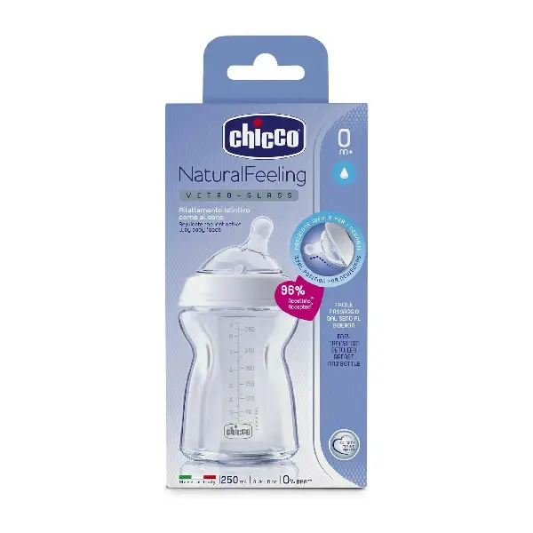 Chicco Natural Feeding Bottle Glass 0m + 250ml