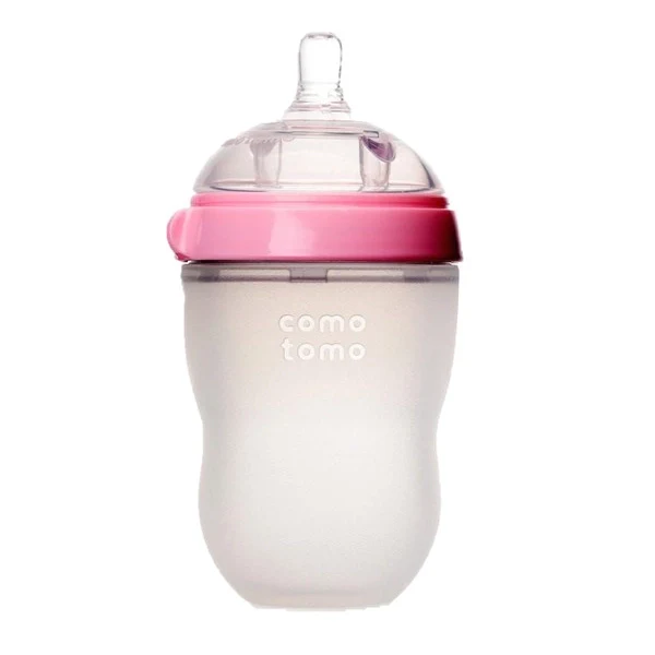 Como Tomo Baby Silicone Bottle 250 Ml Pink&white
