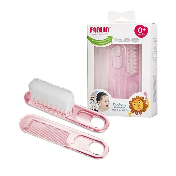 Farlin Baby Hair Comb & Brush Set 0+m