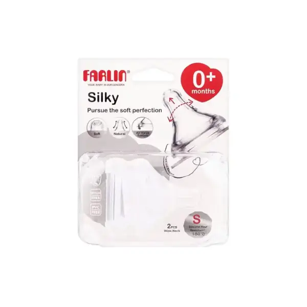 Farlin Silky Nipple 2  Per Pack S for W/n Bottle
