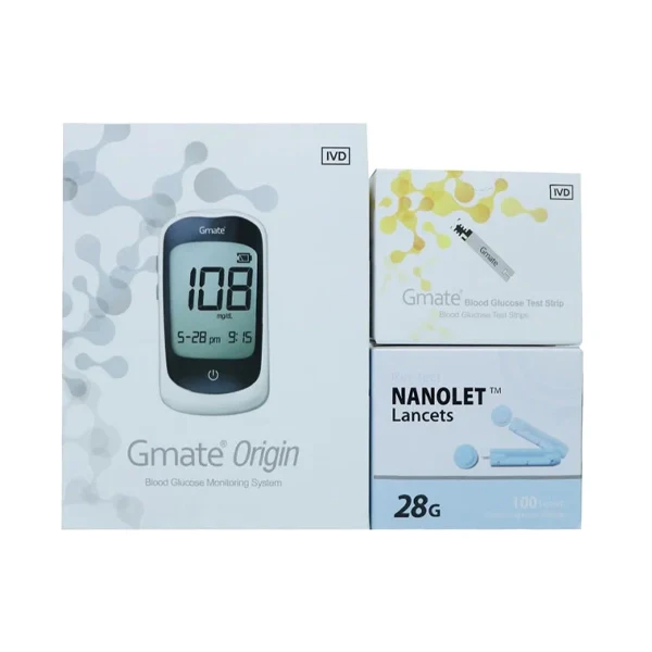 Gmate Blood Sugar Machine + 100 Strips + 100 Lancets