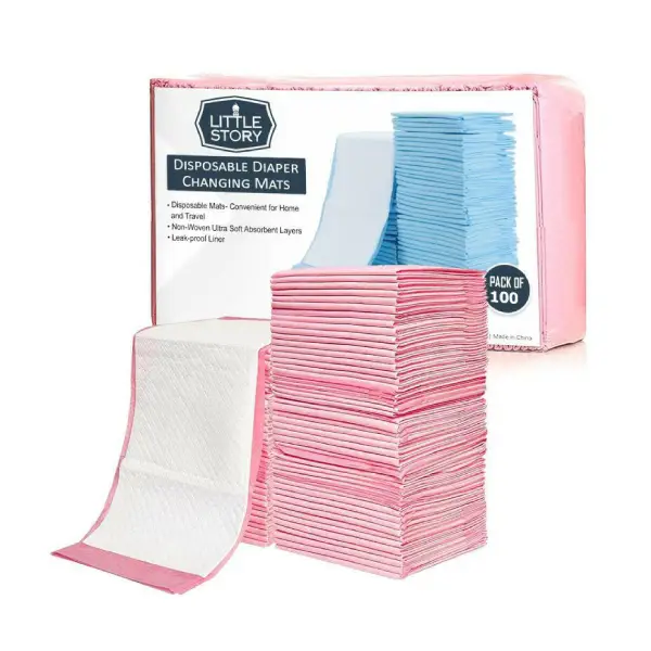 Little Story Disposable Changing Mats Pink 100's