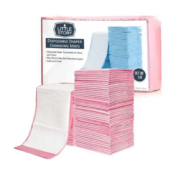 Little Story Disposable Changing Mats Pink 50's