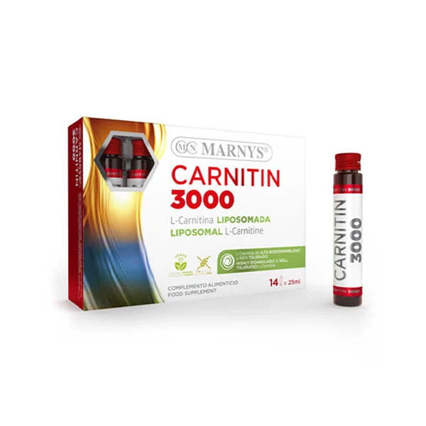 Marnys Carnitin 3000mg 14 Vials - Energy Boost - Marnys