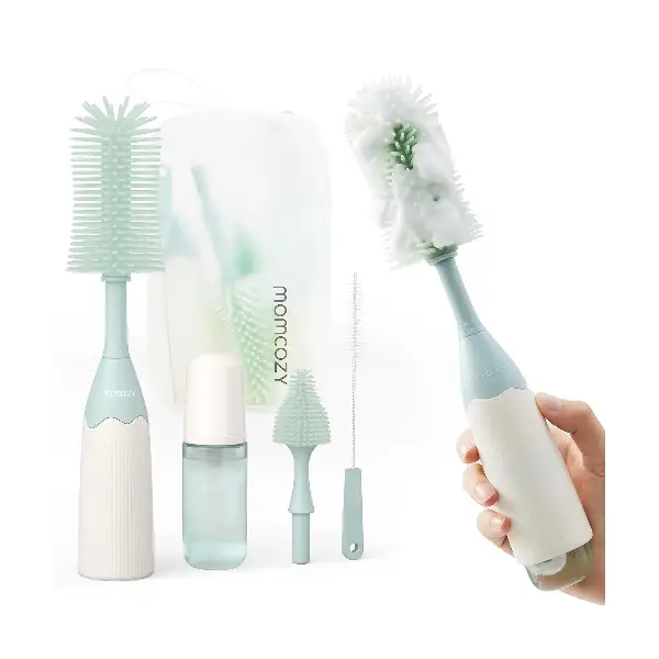 Momcozy Bottle Brush Kit Innovative Push Press for Better Cleaning