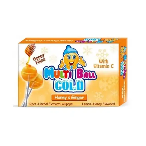 Multiball Cold Lollipops Ginger & Honey Sugar Free 12's