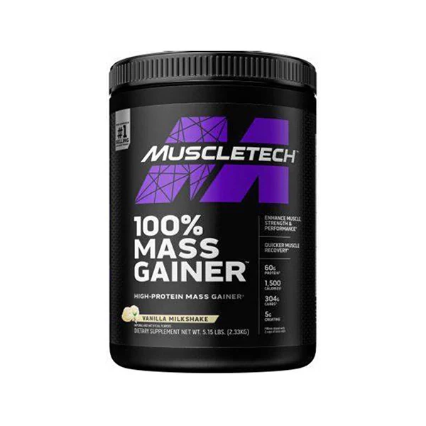 Muscletech 100% Mass Gainer Vanilla Milkshake 5.15 Lbs - Weight Gain - Muscletech