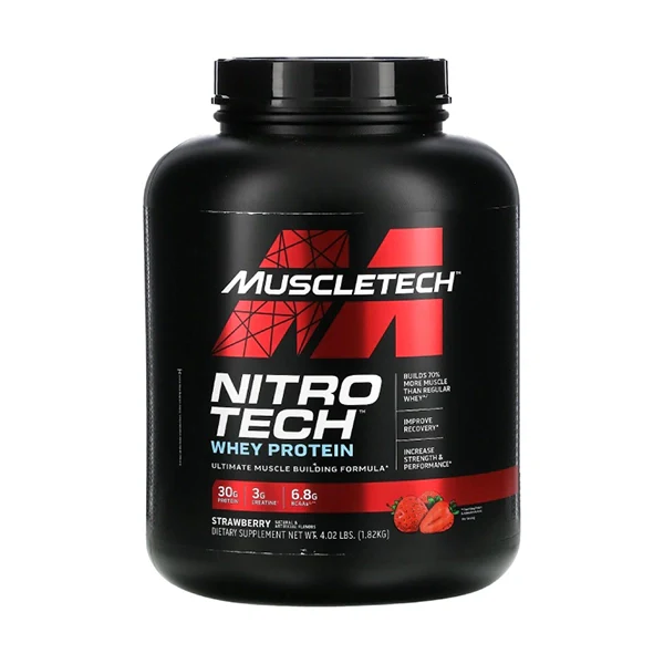 Muscletech Nitrotech Strawberry 4 Lbs - Protein Shake - Muscletech