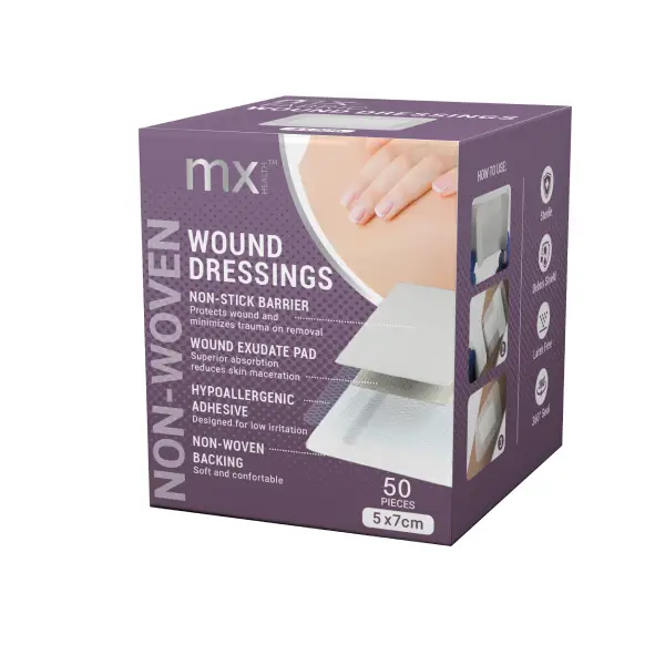 Mx Health Wound Dressing Fabric 5x7cm 50's