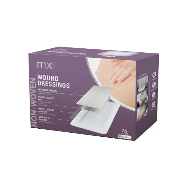 Mx Health Wound Dressing Fabric 8x15cm 30's