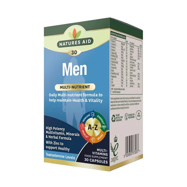 Natures Aid Men Multi-vitamin & Minerals Cap 30's