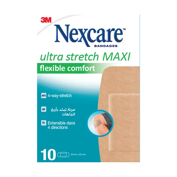 Nexcare Ultra Stretch Maxi Flexible Comfort Bandage 50x101 Mm 10's