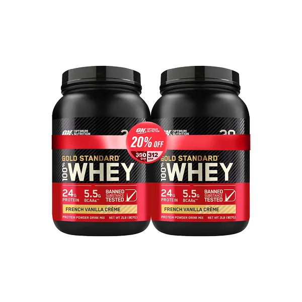 Optimum Nutrition Gold Standard 100% Whey 2lb Promo Pack 2's French Vanilla