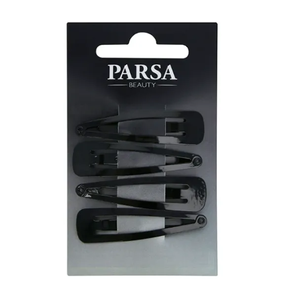 Parsa Hair Clip Black Shiny 5cm 4'pcs