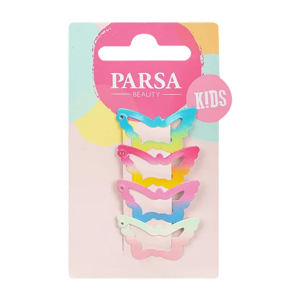 Parsa Hair Clip Multicolored Butterfly 4'pcs
