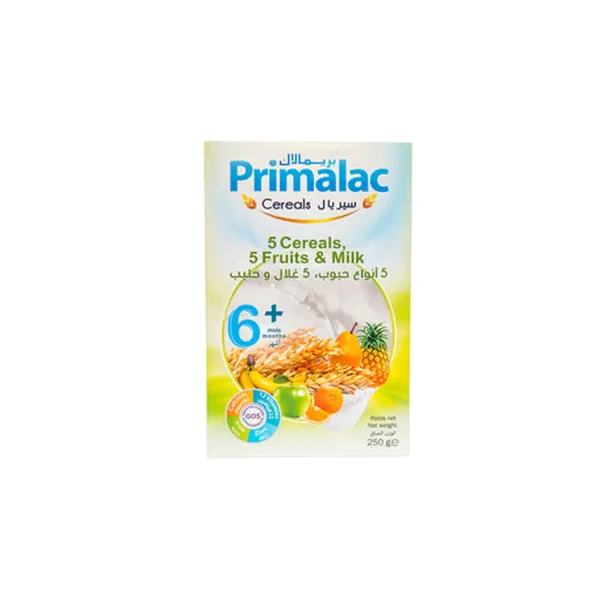 Primalac Cereals 5 Cereals ,5 Fruits & Milk 6+ M 250 G
