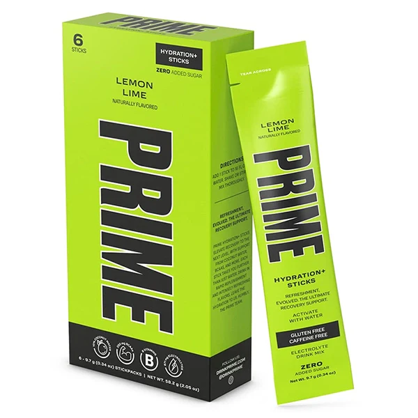 Prime Lemon Lime Hydration Sticks 6 Pcs - Refresh - Prime