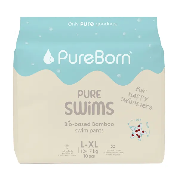 Pure Born Organic Swim Pants Size L/xl (12-17kg) 10's