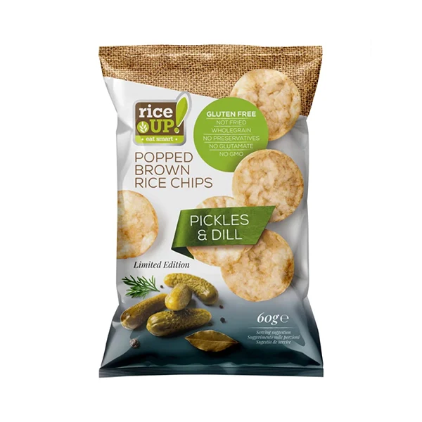 Rice up Whole Grain 60gm Rice Chips Pickles & Dill - Healthy Snack - Rice up