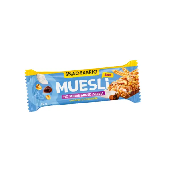 Snaq Fabriq Muesli Protein Bar No Sugar Choco Coconut 50g - Protein - Snaq Fabriq