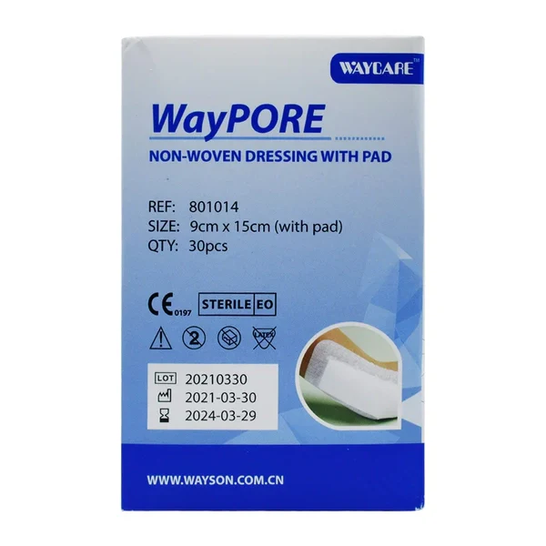 Waycare Waypore Non Woven Dressing With Pad 9*15 Cm 30 Pcs