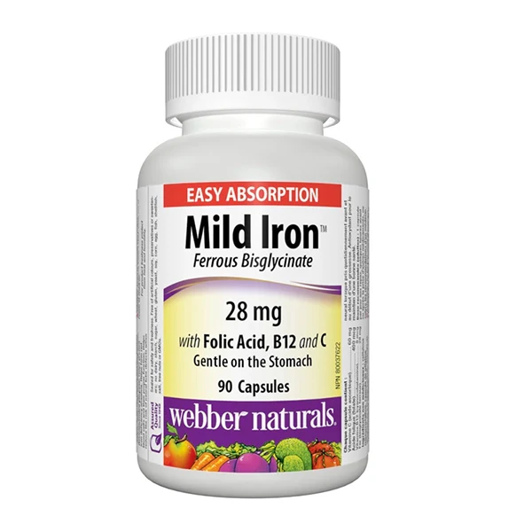Webber Naturals Mild Iron 28 Mg 90 Cap